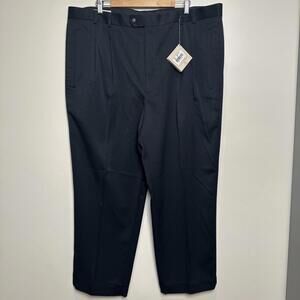 NWT Men's Cutter & Buck 46B Trouser Pants‎ Black Pleated Sportswear Classic
